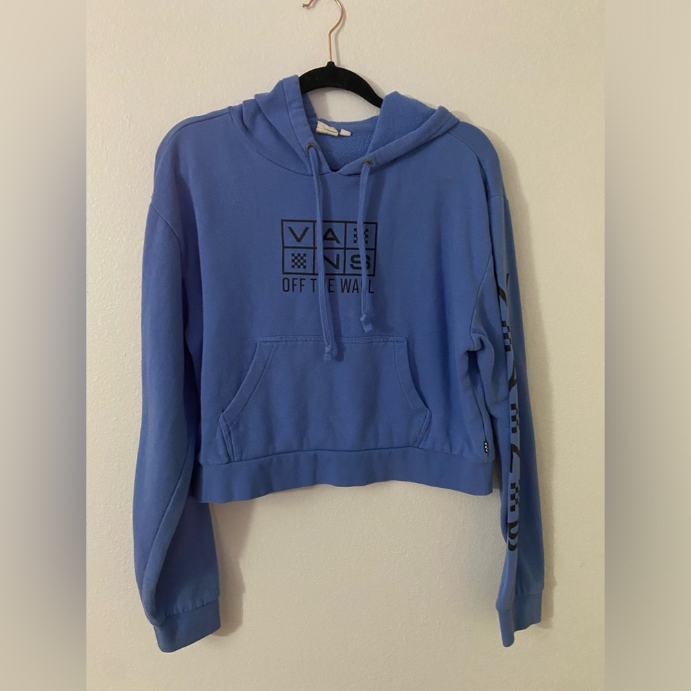 Cropped van hoodie purple blueish color
